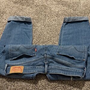Levi's Classic Blue Jeans with Rolled Cuffs